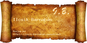 Ilcsik Barnabás névjegykártya